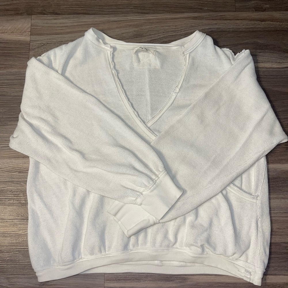 We The Free Cream V-Neck Sweater